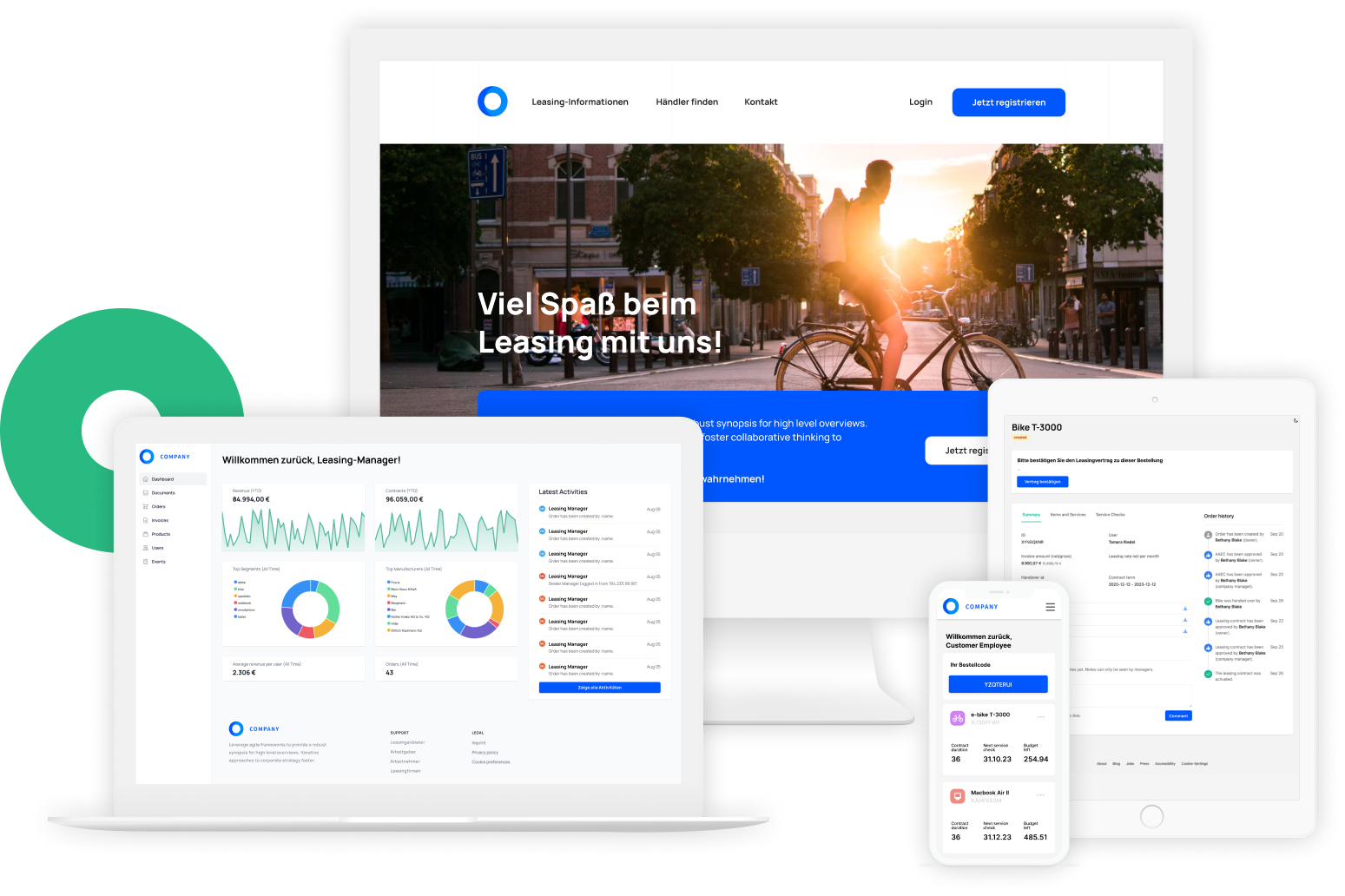 Vorschau der Wunderlease-Plattform